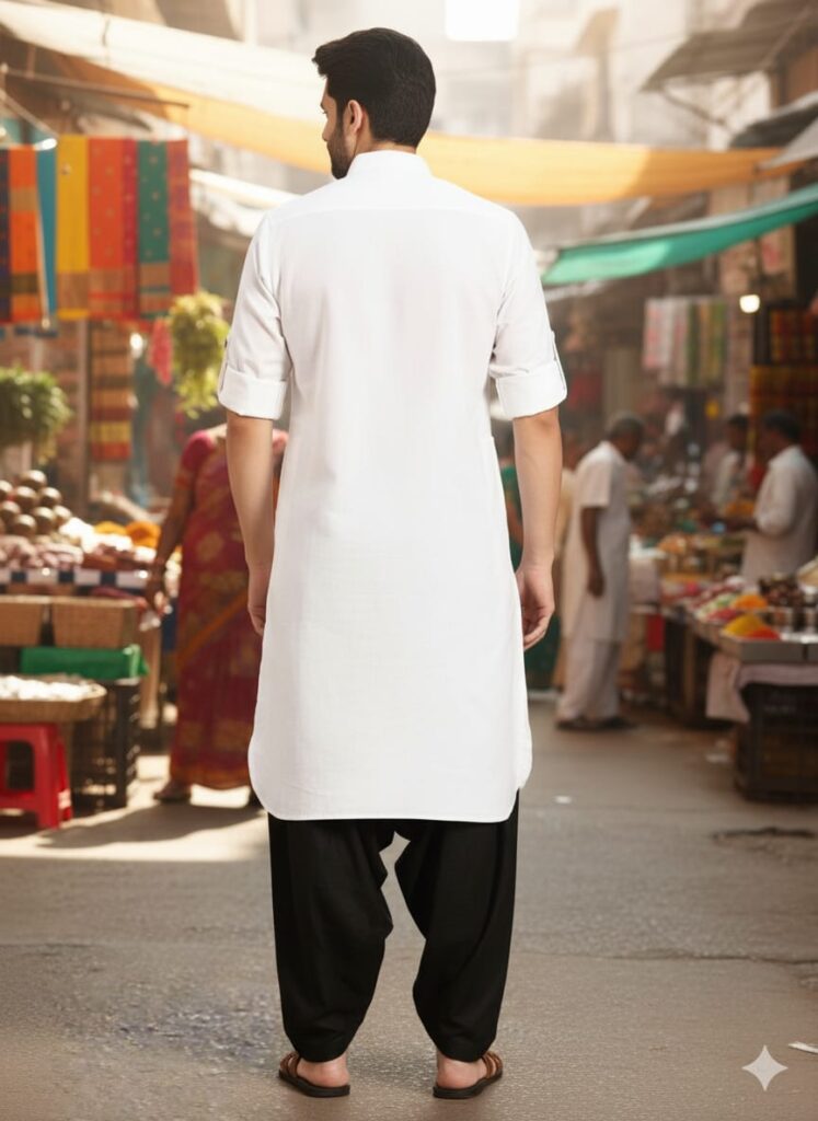 Black in white phatni back