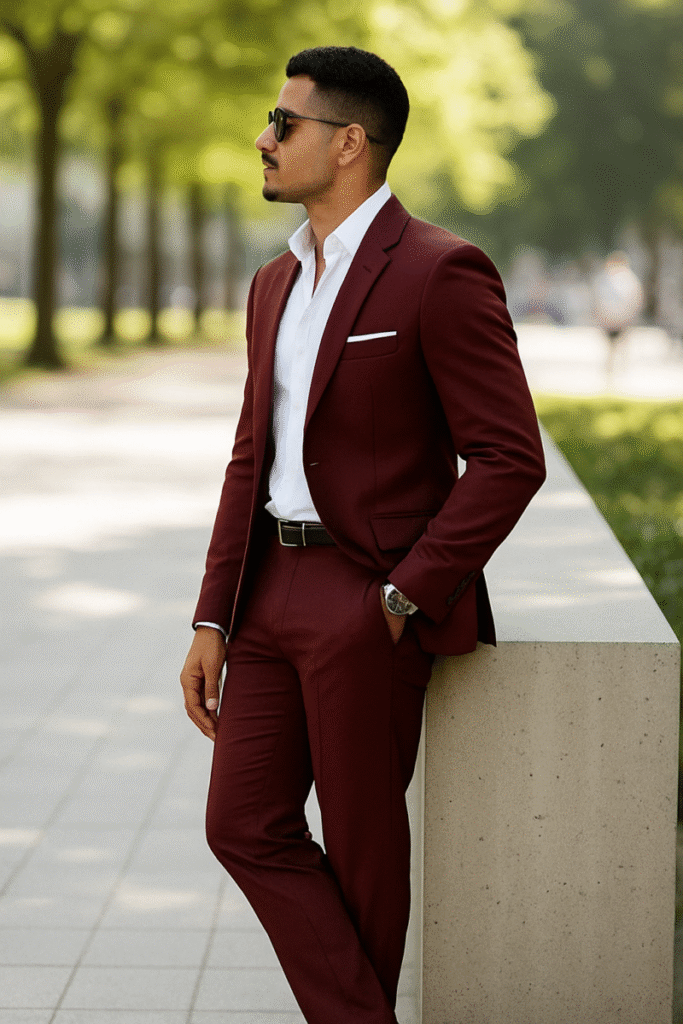 Deep maroon/burgundy